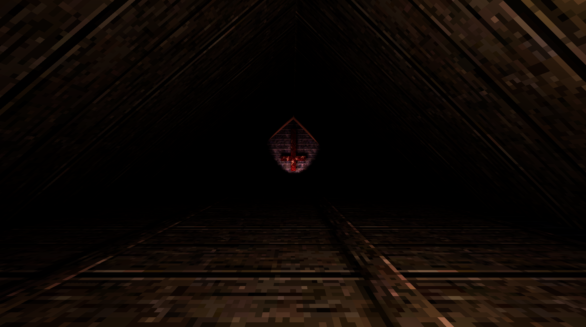 inverted
        cross in spoopy room